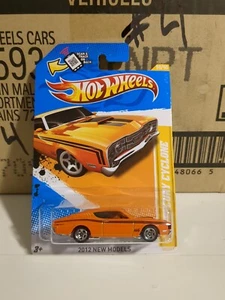 2012 Hot Wheels #50 New Models 50/50 '69 MERCURY CYCLONE Orange w/Chrome 5 Spoke - Picture 1 of 5