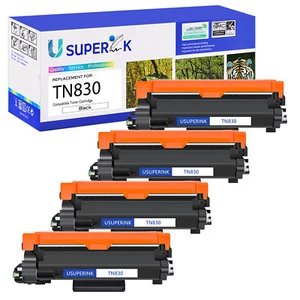 4PK TN830 TN830XL Cartouche de Toner Noir Compatible pour Brother HL-L2480DW L2400D - Photo 1/24