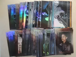 GAME OF THRONES SEASON 8 FOIL PARALLEL SET OF 60 2000 RITTENHOUSE TRADING CARDS - Picture 1 of 2