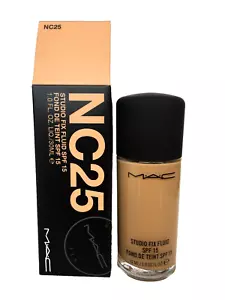 Mac Studio Fix Fluid Foundation Fond De Teint - NC25 - Aunthentic DISCONTINUED - Picture 1 of 6