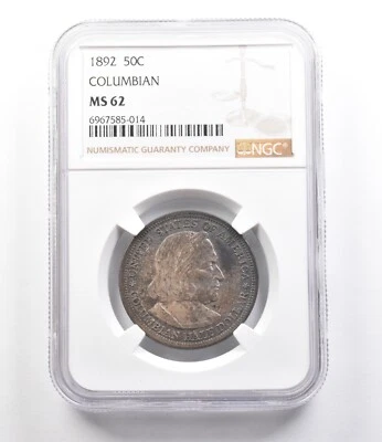 1892 Columbian Exposition Commemorative Half Dollar MS62 NGC TONED *2562 - Image 1 of 3