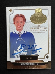 2019-20 UD The Cup Rasmus Sandin #2020-RS Rookie Class of 2020 Auto /75 RC - Bild 1 von 3