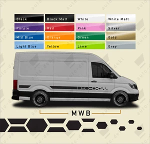 Fits MAN TGE Standard MWB - Honeycomb Side Stripe Motorhome Camper Hex Decal - Picture 1 of 17