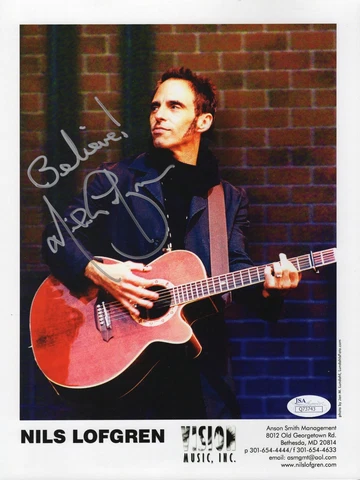 NILS LOFGREN HAND SIGNED 8x11 PHOTO        SPRINGSTEEN GUITARIST     RARE    JSA Cover