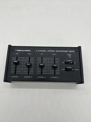 Realistic 32-1105A 4-Channel Stereo Mike Microphone Mixer Four Mics & Line Input - Image 1 of 3