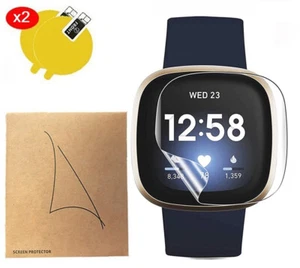 2 x Hydrogel Screen Protectors For Fitbit Versa 3 / 4 TPU HD Ultra Clear Film - Picture 1 of 11