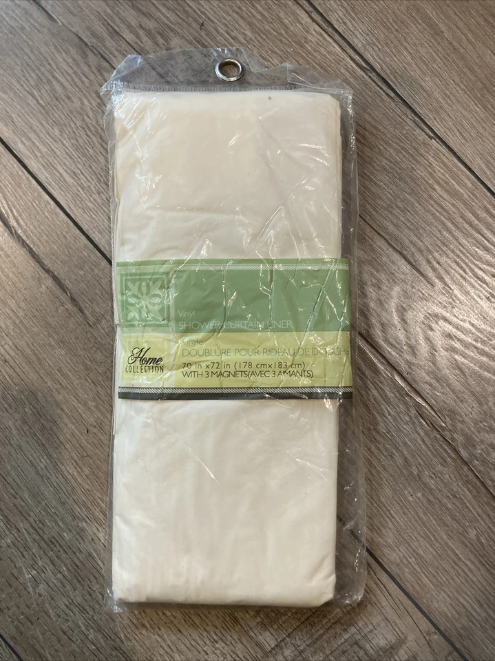 Forro de cortina de chuveiro de vinil para banho Home Collection 70 x 72 3 ímãs novo na caixa - Imagem 1 de 2