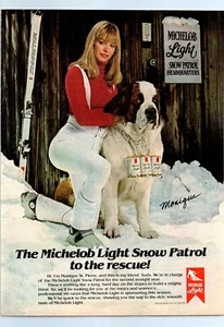 1981 Michelob Light Beer Snow Patrol Bernhardiner Hund Vintage Druck Werbung Wandbild - Bild 1 von 2