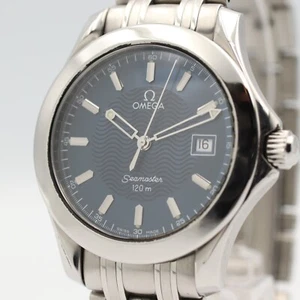 *N MINT* OMEGA Seamaster 120m 2511.8 Quatz Blue Dial Date 36mm Mens Watch - Picture 1 of 14