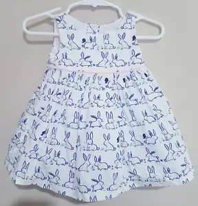 Vestito bambina Gymboree 3-6 mos coniglietti pasquali primavera cotone rete slip bianco - Foto 1 di 7