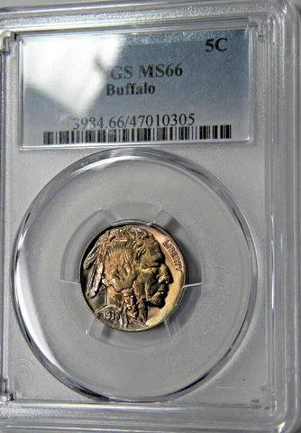 1938-D BUFFALO 5c PCGS MS66 BREATHTAKING PATINA ON THIS SUPERB GEM BUFFALO Cover