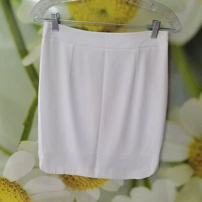 Falda Cremieux Mujer 4 Blanco Forrado Dobladillo Curvo Rendimiento Mini Foto 1 de 4