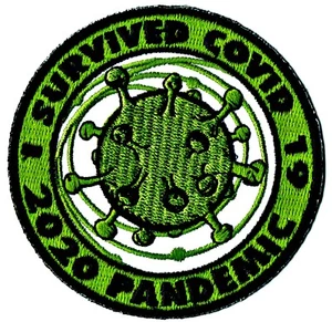 SURVIVED PANDEMIC Iron-on Patch Embroidered 2020 Covid Boy Girl Friend Gift -NEW - Picture 1 of 2