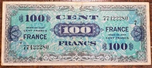 BILLET DE 100 FRANCS SÉRIE 7 1944 WWII (BILL 203) OCCUPATION. - Picture 1 of 2