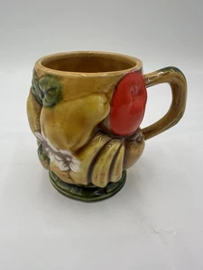 MCM INARCO Keramik Becher Obst Äpfel Trauben Birnen erhaben Design Japan #C1724 - Bild 1 von 7