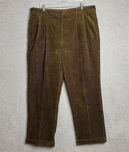 Pantalones Cutter & Buck Pantalones Pana Para Hombre 38x30 Marrón Plisado Frontal Algodón Informal - Imagen 1 de 7