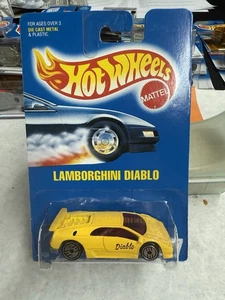 1991 Hot Wheels Blue Card #227 Lamborghini Diablo GELB - Bild 1 von 3
