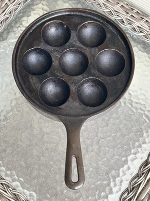Vintage! GRISWOLD #962 (Made in USA) Aebleskiver CAST IRON Danish Pancake Pan - Image 1 of 4