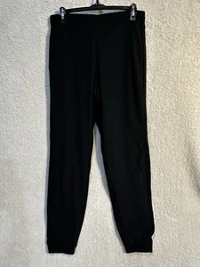 Athleta Black Brooklyn Lined Jogger Pants Size 8 Tall Pull On Elastic Womens - Picture 1 of 11