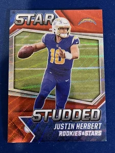 Panini Rookies and Stars 2021 Justin Herbert Star tachonado Red Wave Prizm #SS-18 - Imagen 1 de 2