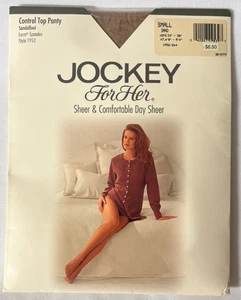 NEW Jockey Sheer Comfortable Day Sheer CONTROL TOP PANTYHOSE SAND SMALL 4'8-5'4 - Picture 1 of 2