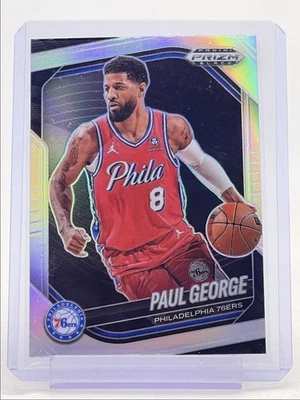 ЧЕРНЫЙ БАСКЕТБОЛЬНЫЙ МЯЧ PAUL GEORGE 2024-25 PANINI PRIZM СЕРЕБРИСТЫЙ 76ERS NO110 Q3185 - Изображение 1 из 2