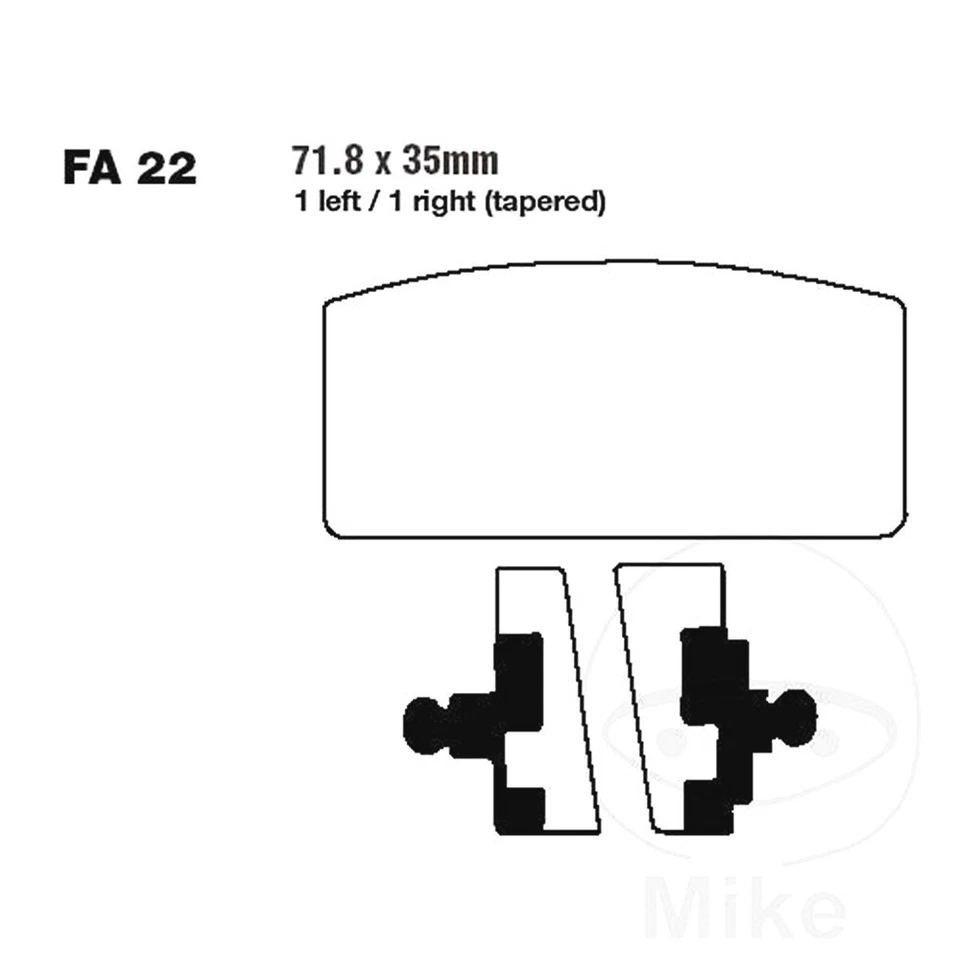 EBC Brake Pads Standard FA022 Fits BMW R 60 1976-1980 - Image 1 of 1