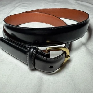 Cinturón de cuero negro pulido COACH 3921 talla 38 hebilla de latón clásico - Imagen 1 de 7