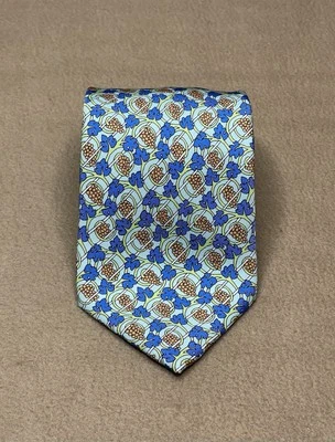 Corbata Battistoni 1034 patrón de vides de uva corbata de seda 60x3,5 hecha en Italia Foto 1 de 4