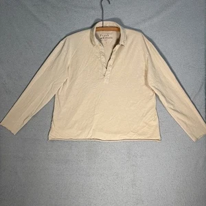 Frank & Eileen Top Women's Size L Patrick Popover Henley Oatmeal Cotton Basics - Picture 1 of 16