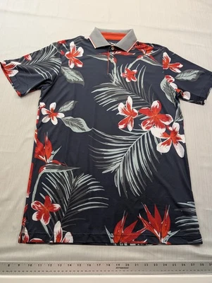 NEW Puma Golf MATTR Polo Shirt Mens Size Small $80 Navy Floral Explosion  - Image 1 of 4