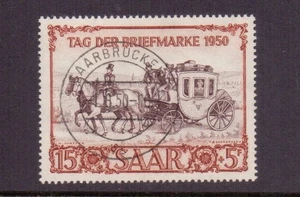 ALEMANIA-SAAR 1950 SELLO DÍA 15f+5f SG288 USADO CAT £180 - Imagen 1 de 2