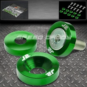 10 X J2 ALUMINUM FRONT/REAR FENDER/ENGINE BAY/BUMPER/BRACKET WASHER KIT GREEN - Picture 1 of 1