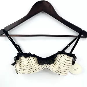 Sass & Bide for Lovable Bra Sz 12B Butter Noir Polka Dot Ruffle Silk Blend New - Picture 1 of 11