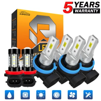 For Pontiac G6 2005 2006 2007 LED Headlight Bulbs High Beam+Low Beam+Fog Light - Изображение 1 из 4