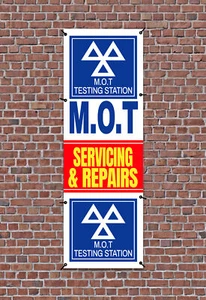 TÜV WARTUNG & REPARATUREN PVC bedrucktes BANNER OUTDOOR WASSERDICHT SCHILD Ösen - Bild 1 von 2