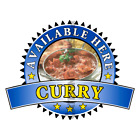 Curry verkauft hier Aufkleber blau - Catering Schild Café Fenster Vinyl Aufkleber Anhänger