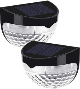 2PC Solar Powered Wall Sensor 6 LED Light For Fence Outdoor Garden Yard Driveway - Picture 1 of 7