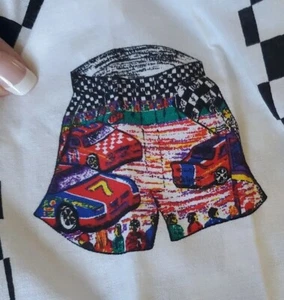 Vnt Sewing Fabric Panel Boxer Bonanza Daytona Cut N Sew Race Car Racing M L XL - Picture 1 of 6