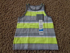 JUMPING BEANS boys NWT sz 2T sleeveless striped grays/yellow/white tank w/pocket - Picture 1 of 4