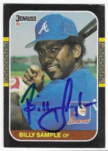 BILLY SAMPLE 1987 DONRUSS AUTOGRAPHED SIGNED #  143 ATLANTA BRAVES