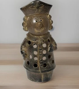 Vintage Luminary Man Ceramic Pottery Japan Brown Volive 9.5 X5 Candle Holder - Picture 1 of 6