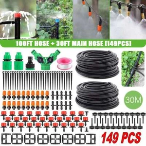 100FT 50FT Auto Drip Irrigation System Kit Timer Micro Sprinkler Garden Watering - Picture 1 of 17