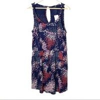 Shoulder Blouse Blue Floral L 