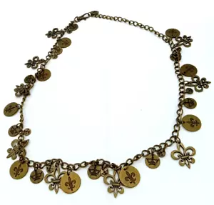 Cinturón Gianni Bini Fleur De Lis Metal Antiguo Dorado Bronce L-XL 34-42 pulgadas - Imagen 1 de 6