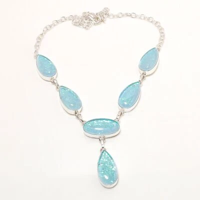 Collana australiana tripletta opale pietra preziosa argento 925 fatta a... - Immagine 1 di 2