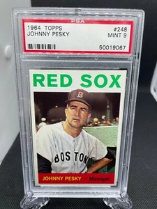 1964 Topps Johnny Pesky #248 - PSA 9 - MINT!! Fresh Slab - Picture 1 of 4