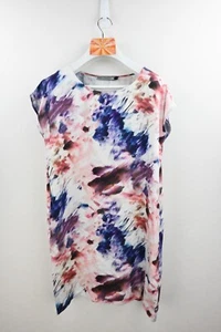ELK watercolour print cap sleeve shirt mini dress size S/UK10 - Picture 1 of 11
