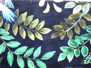 DESIGNERS GUILD PORCELAINE DE CHINE VELOURS INDIGO VELVET 53" x 11" 1m34cm x 28c - Bild 1 von 4