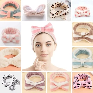 Große Schleife weiches Fleece Spa Haarband Wickel Stirnband für Make-up Bad Gesicht Yoga - Bild 1 von 26